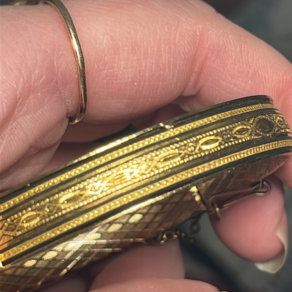 Vintage gold damascene bangle bracelet - Picture 8 of 8